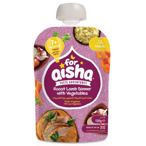 For Aisha Baby Food, Shepherd's Pie, Dairy Free, Halal, Natural Baby Food 7 Months +, Pack of 6 Resealable Pouches