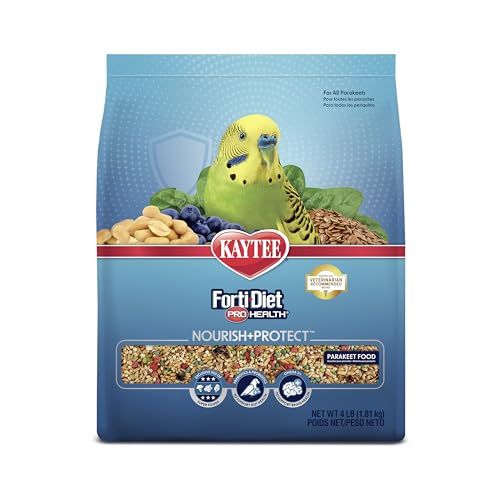 Kaytee Forti-Diet Pro Health Nourish+Protect Parakeet Food, Comprehensive Nutrition Backed by Science, Digestive Health, Immune Support, 4 pounds