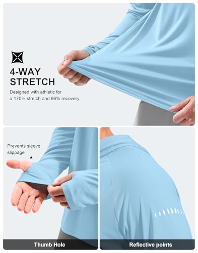 Image of Men's Sun Protection Hoodie Shirts Long Sleeve UPF 50+ Swim Shirts for Men Rash Guard Fishing Shirt Quick Dry