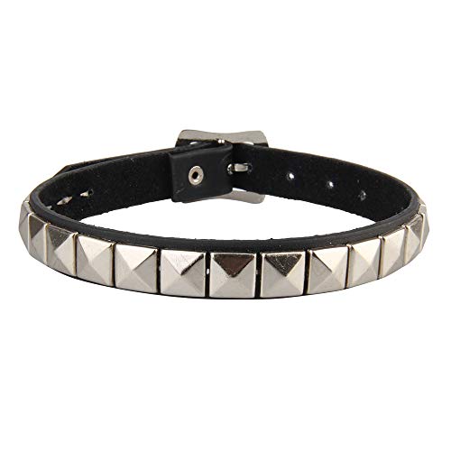 Jeilwiy Vintage Leather Choker Necklace for Women Goth O-Ring Choker Collar Hoop Chain Spike Necklace for Teen Girls Gifts