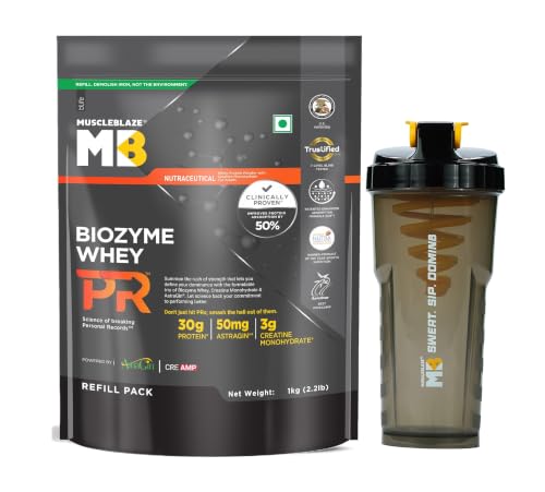 Image of MuscleBlaze Biozyme Whey PR Protein Powder, 1kg (2.2lbs)