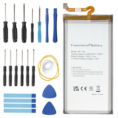 Fuworance 3000mAh 3.85V BL-T39 Batterie de rechange compatible avec LG G7/G7 ThinQ G710/K30 (2019)...