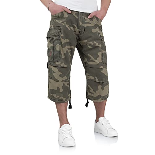 Surplus Raw Vintage Herren Cargo Engineer Vintage 3/4 Shorts, blackcamo, XL
