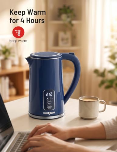 Image of Electric Kettle Temperature Control, 1.7L Large Electric Tea Kettle, 4H Keep Warm Hot Water Boiler with 6 Presets, LED Screen Electric Kettles for Boiling Water, Boil-Dry Protection