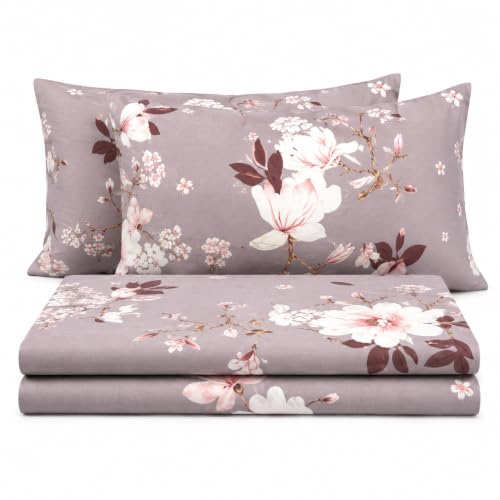 Image of King Size Fitted Bedsheet 75 inchx80 inch with 2 Covers-Pink