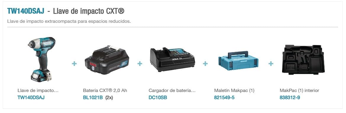 Makita TW140DSAJ akumulatorowy klucz udarowy, 10,8 V