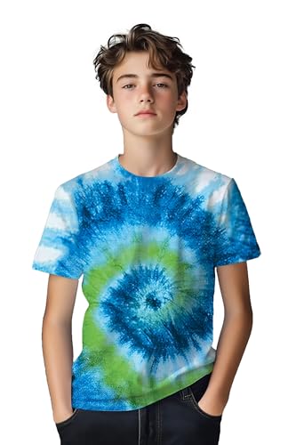 Image of Kids Tie Dye Shirt for Boys Girls Children Tie-Dye Hippes Tshirt Short Sleeve Tee Shirt for Todder