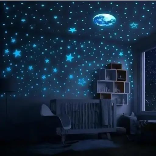Glowing Space-Themed Wall Stickers – Radium Night Decor for Kids & Adults, Glow in The Dark Stars Moon Wall Decals, Luminous Ceiling Stickers for Bedroom Playroom Teen Room Dorm Room (img-015)-image-35