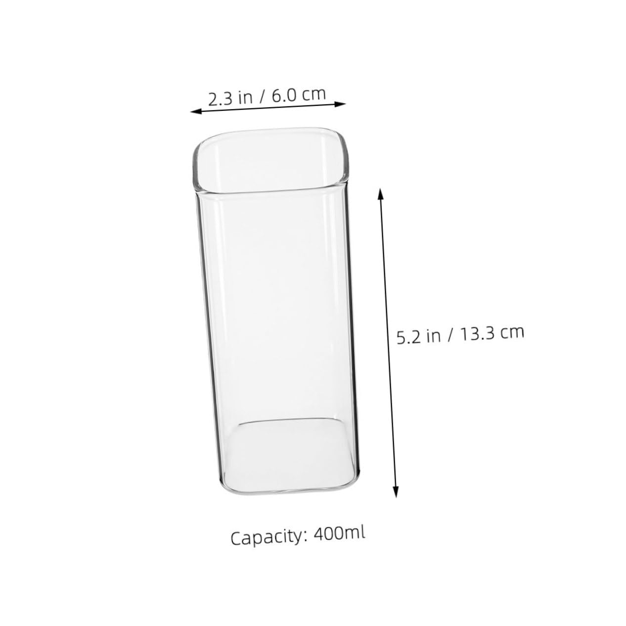 Set 3 Bicchieri Giapponesi in Vetro 301-400ml Microonde | Bocca Quadrata, Corpo Dritto, per Uso Quotidiano e Tutto Giorno, Stile Semplice