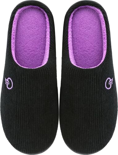 Mishansha Pantofole Casa/Esterno Uomo Donna Calde Pantofola in Memory Foam Comode Leggere Ciabatte da Casa Antiscivolo Morbide Scarpe Inverno Autunno(Bello Nero,36/37)
