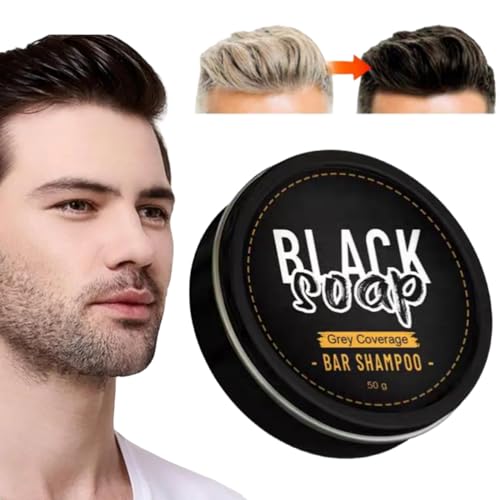 ZLXFT Barra De Jabón De Champú,Jabón Para Cubrir Las Canas,Hair Darkening Charcoal Shampoo Bar,Jabón para Oscurecer el Cabello,Jabón para Eliminar y Oscurecer el Cabello Gris