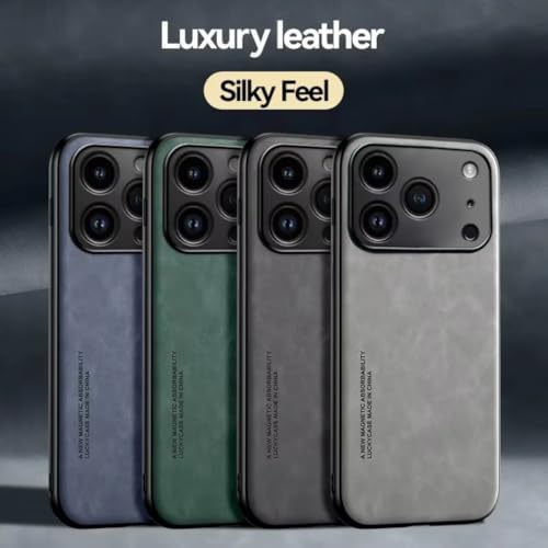 Étui de luxe iPhone 16 Plus antichoc cuir gris de protection - 7