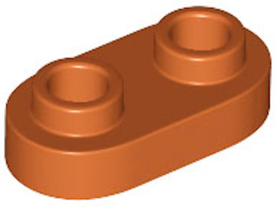 LEGO Round Plate 1 x 2 with Open Studs, Part 35480 (Dark Orange, 10, Bricks) — image 1