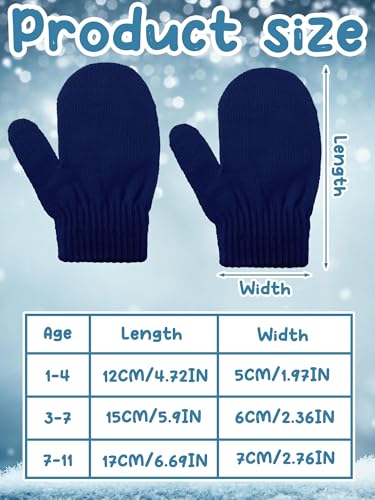 Image of Boao 5 Pairs Toddler Mittens Magic Stretch Black Kids Winter Knitted Gloves Multicolor Newborn Warm Gloves for Boys and Girls