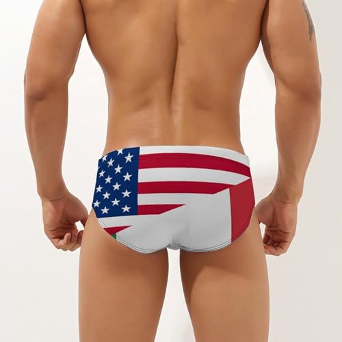 Flag of United States and Italy Men's Swim Briefs Low Waist Bikini Swimsuit Underwear Beach Swimwear2