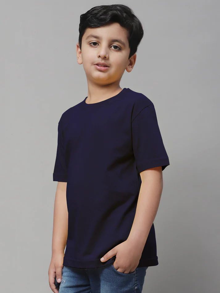 Sale Mart Boys' & Girls' T-Shirt (BPBTS-85_Navy Blue_13-14 Years ) 1