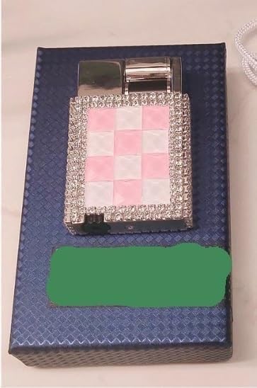 Encendedor de llama directa con brillo y incrustación de cristales miniatura 4