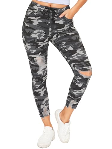YMI Jeans Women's Distressed Ankle Joggers