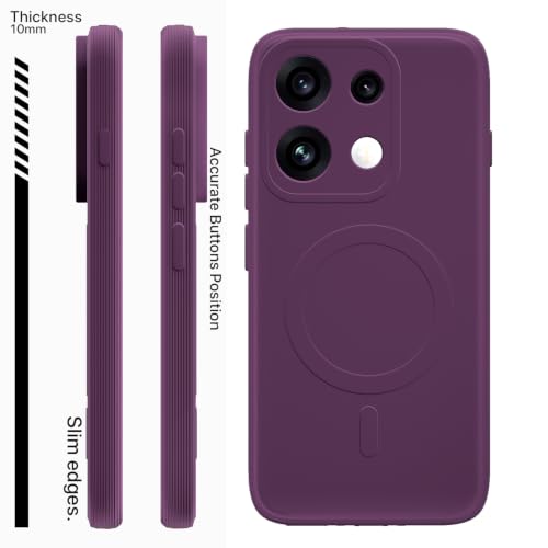 Image of Pikkme Back Cover for Oppo Reno16 Pro 5G Soft Matte Silicone Mag-Safe Design (Mag-Safe Not Support) Camera Protection | Slim Fit Bumper Cover (Purple)
