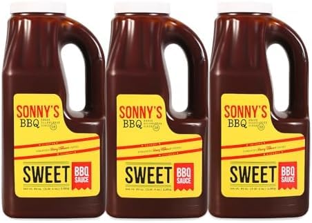 Sonny's Real Pit Bar-B-Q Sweet Bar-B-Q Sauce, 84 oz, Pack of 3 – Authentic Sweet & Smoky Flavor, Perfect for Grilling, Marinating & Dipping