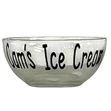 Bow Flip Flops Personalized Ice Cream Bowl, Customized Glass Dessert Dish or Cereal Bowl, Snacks Chips Soup or Yogurt, Gift for Guys, Dad, Grandpa, Black Gray Red Blue or Choose Colors