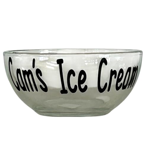 Bow Flip Flops Personalized Ice Cream Bowl, Customized Glass Dessert Dish or Cereal Bowl, Snacks Chips Soup or Yogurt, Gift for Guys, Dad, Grandpa, Black Gray Red Blue or Choose Colors