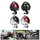 LED Rücklicht Motorrad Bremslicht Rotlicht 12V Universal Bremsleuchten, Glänzend Silber mit Rot Gläser, Rundes Retro-Motorrad-Bremslicht