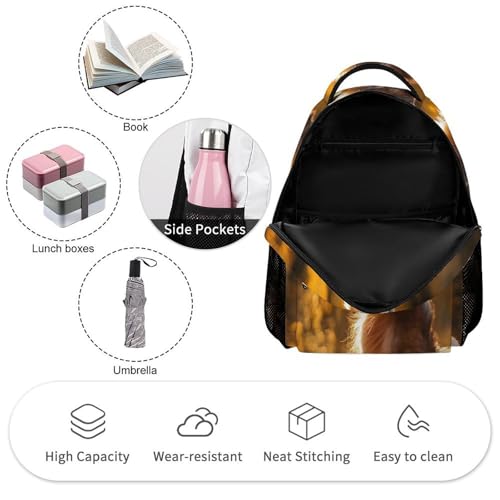 Australian Shepherd Autumn Travel Backpack Casual Daypack Shoulder Bag with Adjustable Shoulder Straps3