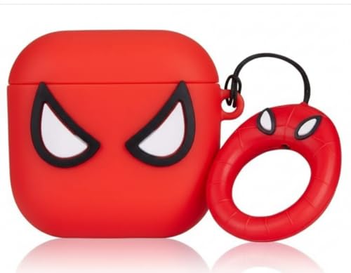 Image of Silicone Case Compatible for Apple Airpods 4 (2024) Cute Design for AirPods 4 with Active Noise Cancellation (ANC) with Keychain Hook Shockproof Protective Case (Spider)