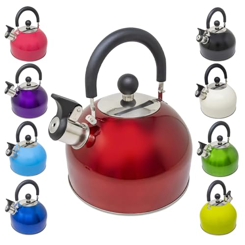 Bouilloire sifflante en acier inoxydable léger, 2,5 L