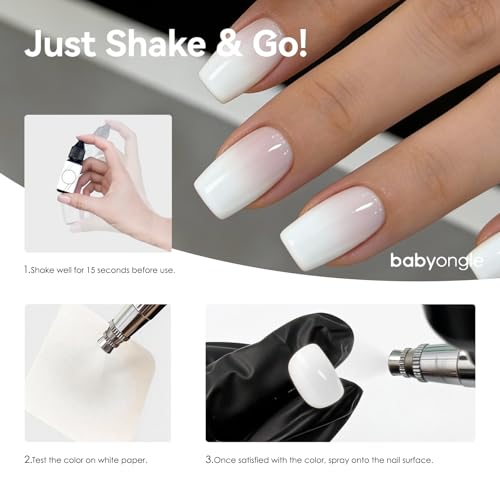 Esmalte de uñas gel airbrush blanco 30ml miniatura 4