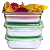 JaceBox Xlarge 3 Food Containers Set All Same Size 1800ml/ 90oz Perfect for Salads Sandwiches Pot...