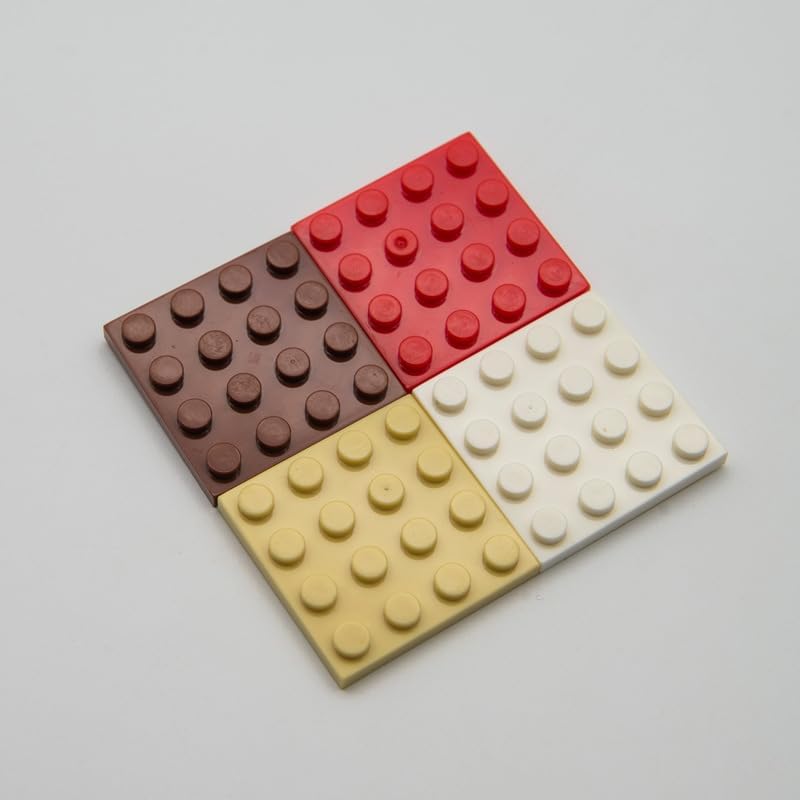 Miniatura 2 de Placas marrones clásicas a granel, placa marrón 4x4, placas de construcción planas de 30 piezas, compatibles con piezas y piezas de Lego 4x4 placas