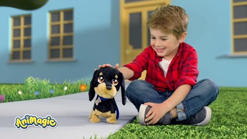 Animagic Waggles - Dackel - Interaktives Kuscheltier Für Kinder ab 2 Jahren - Lustig Plüschtier Spielzeug Hund der Läuft und Bellt - Geschenk für Kinder