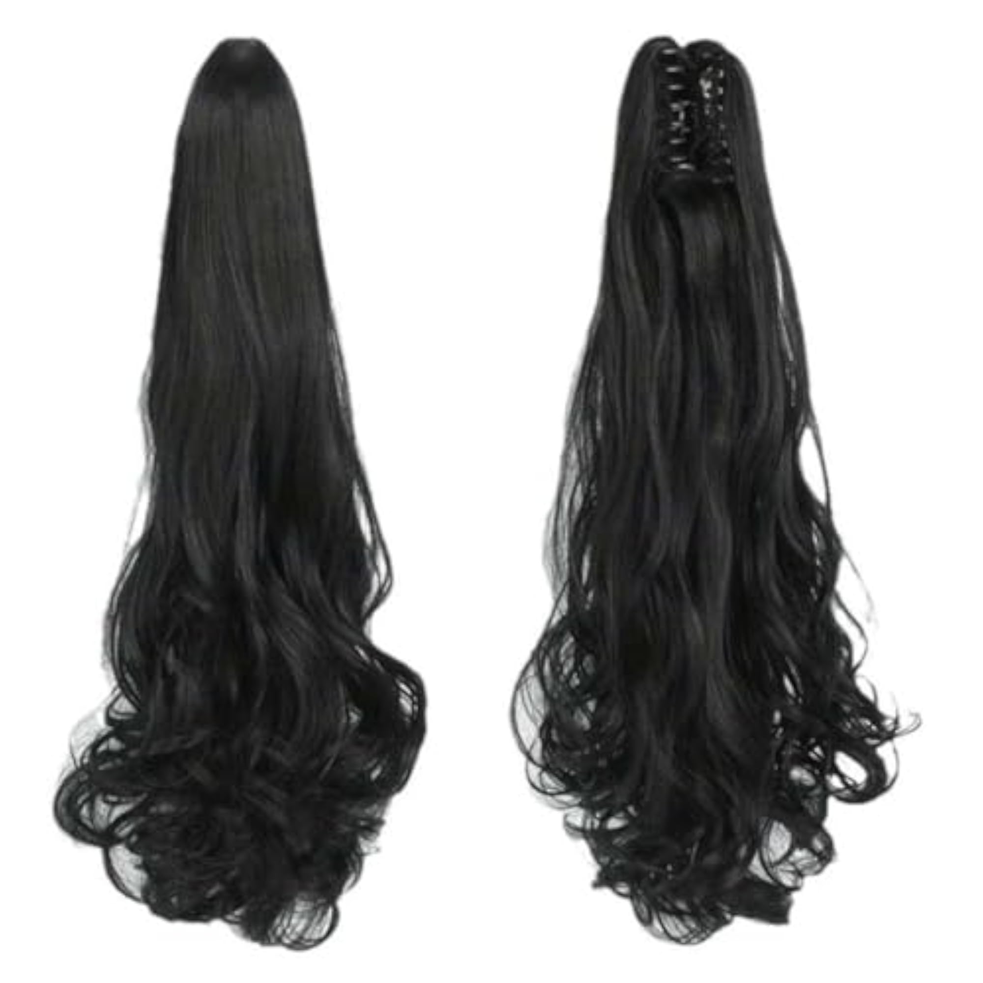 Claw Clip Ponytail Extension, Natural Long Wavy Curly