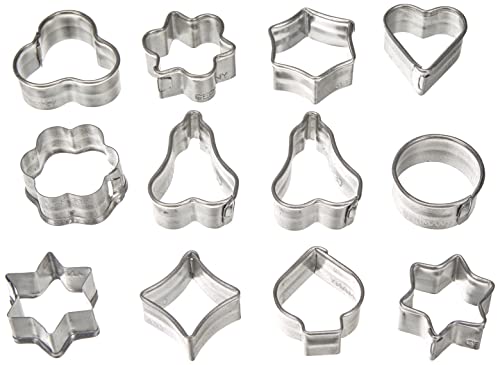 Zenker 7733 Pâtisserie Mini-Emporte-Pièce-Set Plaque de Tôle Argent 4 x 4 x 1,7 cm 12 Pièces