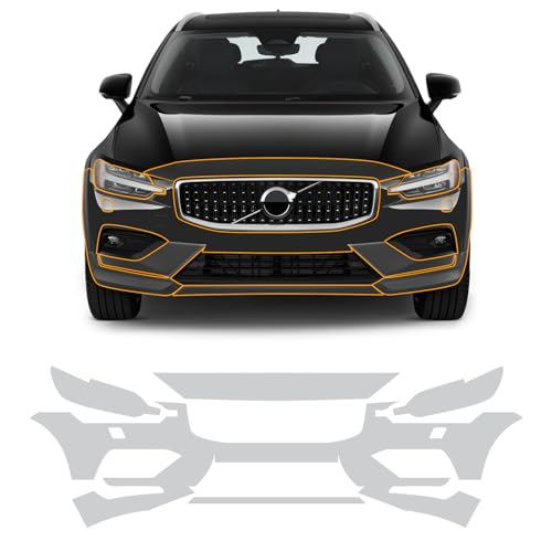 FDAIUN ヘッドライトフィルム ボルボ V60 2019-2024年 専用 プロテクションフィルム TPU 保護フィルム カット済フィルム スクラッチガード 傷防止 自己修復機能 車種専用 カーラッピングフィルム アクセサリー 透明 (車ヘッドライト+