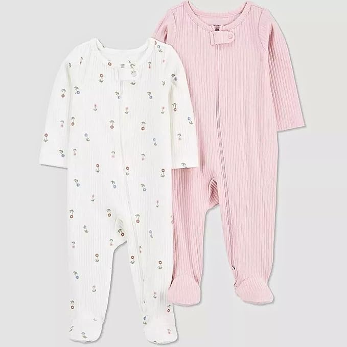 Image of Baby Full Length 100% Cotton Rompers Sleepsuits Jumpsuit Night Suits for Infants Newborn Baby Boys & Girls Pack of 2
