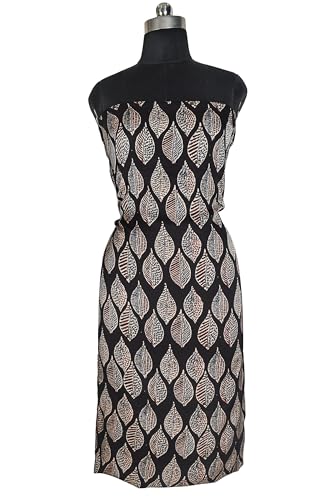 Image of Ethnics of Kutch Womens's Ajrakh Modal Silk Natural Dye Hand Block Print Unstitched Kurta Fabric