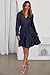 Dokotoo Womens Fall Dresses 2025 Elegant Lace Hollow Out Embroidered V Neck Long Sleeve Dress for Women Casual Bohemian Swing Flared A-Line Sun Dress Beach Party Holiday Boho Sundress Navy Small