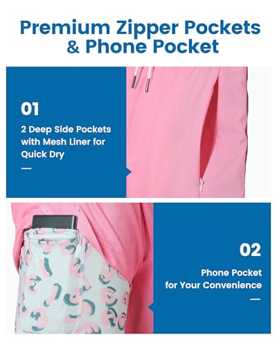 Image of maamgic 5inch Mens Swimming Trunks with Compression Liner 2-in-1 Swim Trunks Stretch Quick Dry Swim Shorts Zipper Pockets