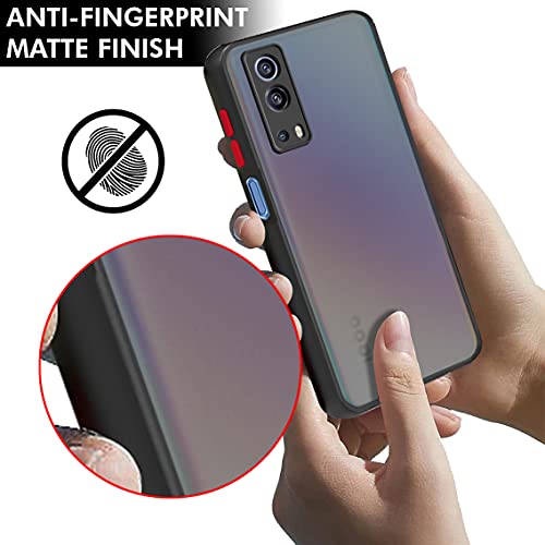 Image of TheGiftKart Translucent Hybrid Back Case Cover for iQOO Z3 5G | Smoked Matte Back | 360 Degree Protection | Protective Hard Back Case Cover for iQOO Z3 5G (TPU & PC | Black Bumper)