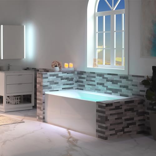 Woodbridge LB666-R-BG 60 Inch Acrylic Rectangular Alcove Soaking Bathtub In White thumb #11