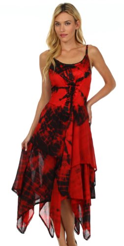 Image of Sakkas Annabella Corset Bodice Handkerchief Hem Dress