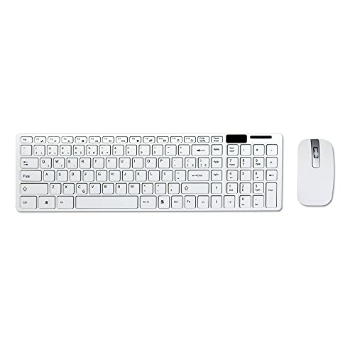 Kit Teclado ABNT2 e Mouse Sem Fio Branco K-06 Wireless USB Ultra ...
