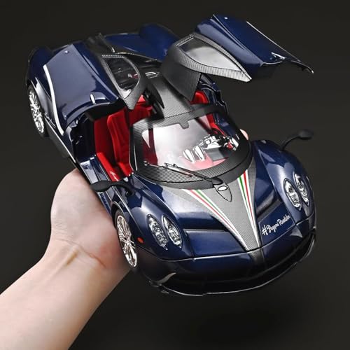 Image of LONGMIRE Pagani Huayra Dinastia 1:18 Scale Alloy Metal Pull Back Die-cast Model Car Toy with Openable Doors Light and Music for Kids and Boys