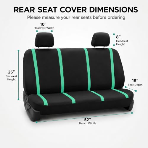 Image of FH Group Car Seat Covers Rear Set Cloth - Car Seat Covers with Removable Headrest,Universal Fit,Automotive SeatCovers,Washable Car SeatCover for SUV,Sedan,Van Mint