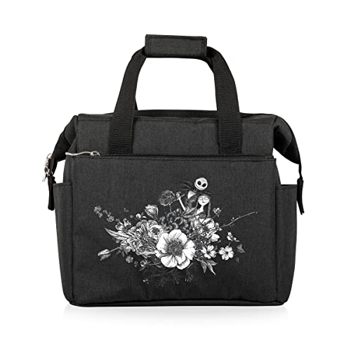 PICNIC TIME Disney Nightmare Before Christmas Jack and Sally On The Go Insulated Lunch Bag, Soft Cooler Lunch Box, Leak Resistant Reusable Lunch Tote, Work Lunchbox, (Black) by PICNIC TIME - Used condition - US$21.25