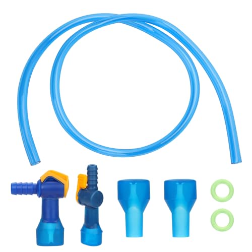 4pcs Bite Valve Replacement for Camelbak, Silicone Mouthpiece Nozzle Replacements with Straight & Angled Hose Connector O-Rings Water Pipe Tube for Hydration Bladder Cycling Camping Supplies