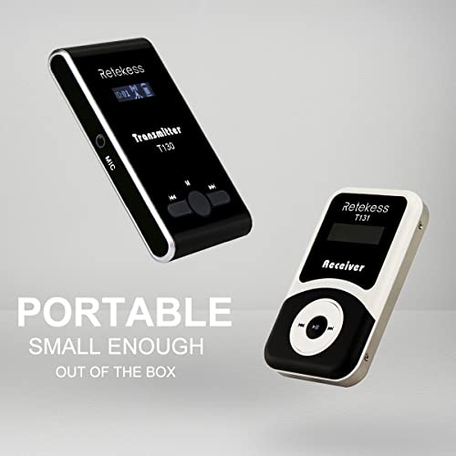 Sistema inalámbrico para guías turísticos Retekess T130, 99 canales, dispositivo de escucha asistida para interpretación, entrenamiento, corte y iglesia (2 transmisores y 10 receptores) miniatura 2